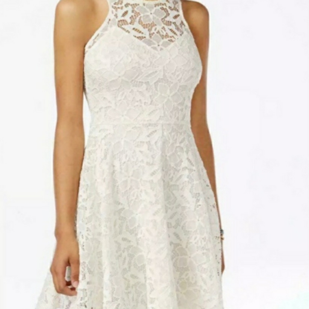 Material Girl LaceSkater Cloud Dancer White Dress